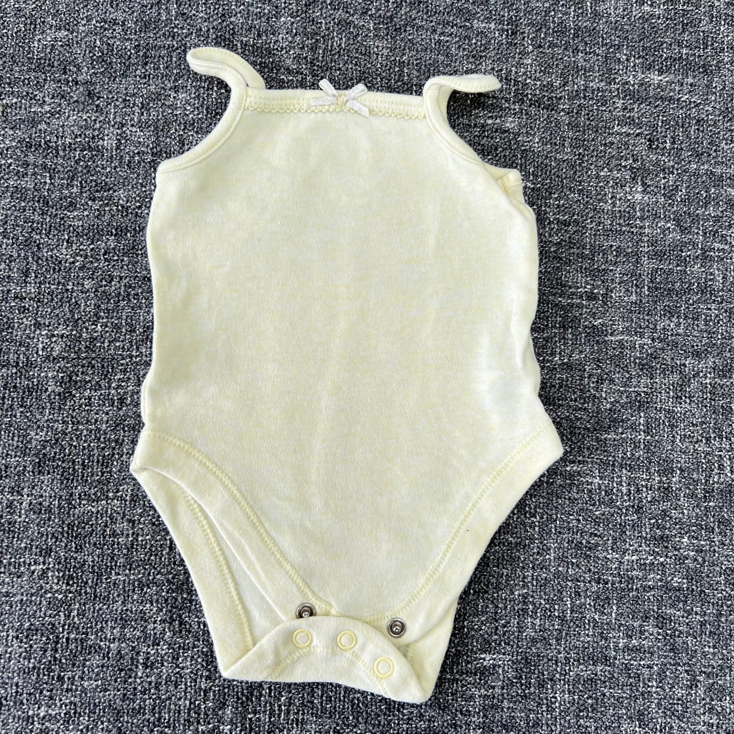 Girls 0-3 Month Plain Yellow Sleeveless Bodysuit