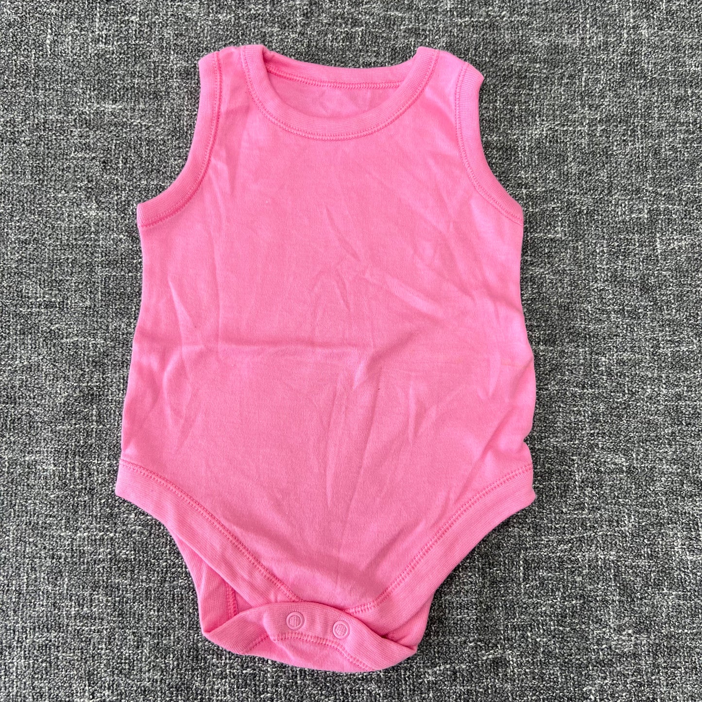 Girls 0-3 Month Dark Pink Sleeveless Bodysuit