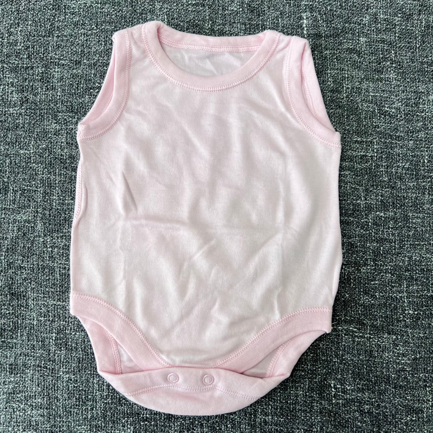 Girls 0-3 Month Plain Light Pink Sleeveless Bodysuit