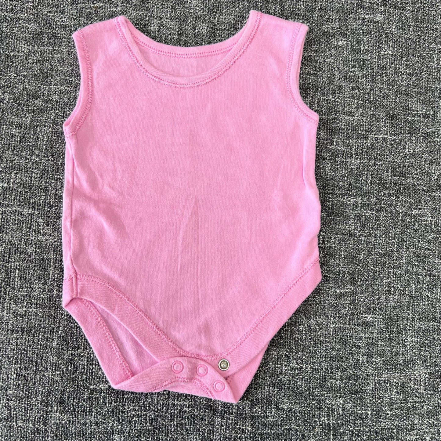 Girls 0-3 Month Plain Pink Sleeveless Bodysuit