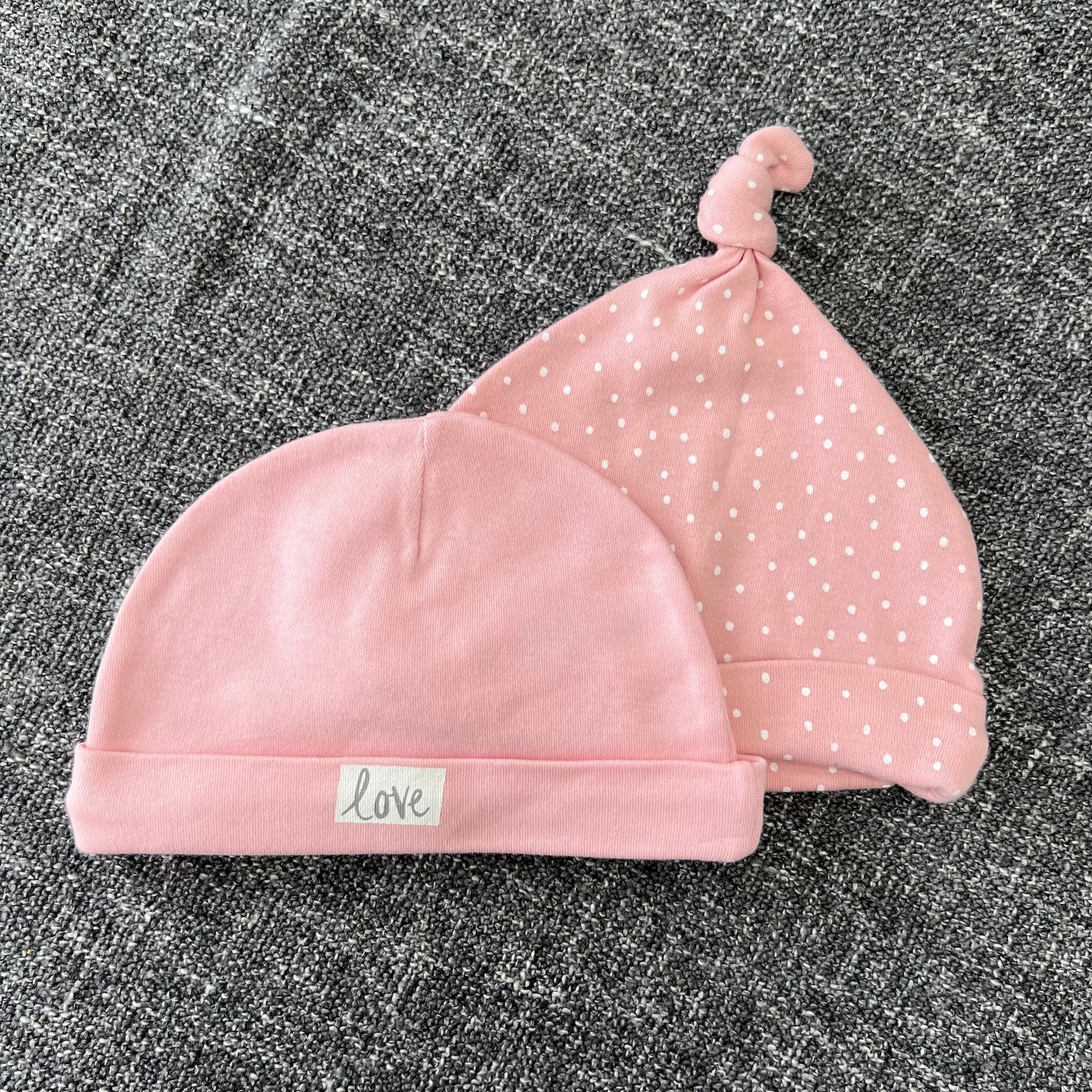 Girls 0-3 Month Pinks Hats 2Pk