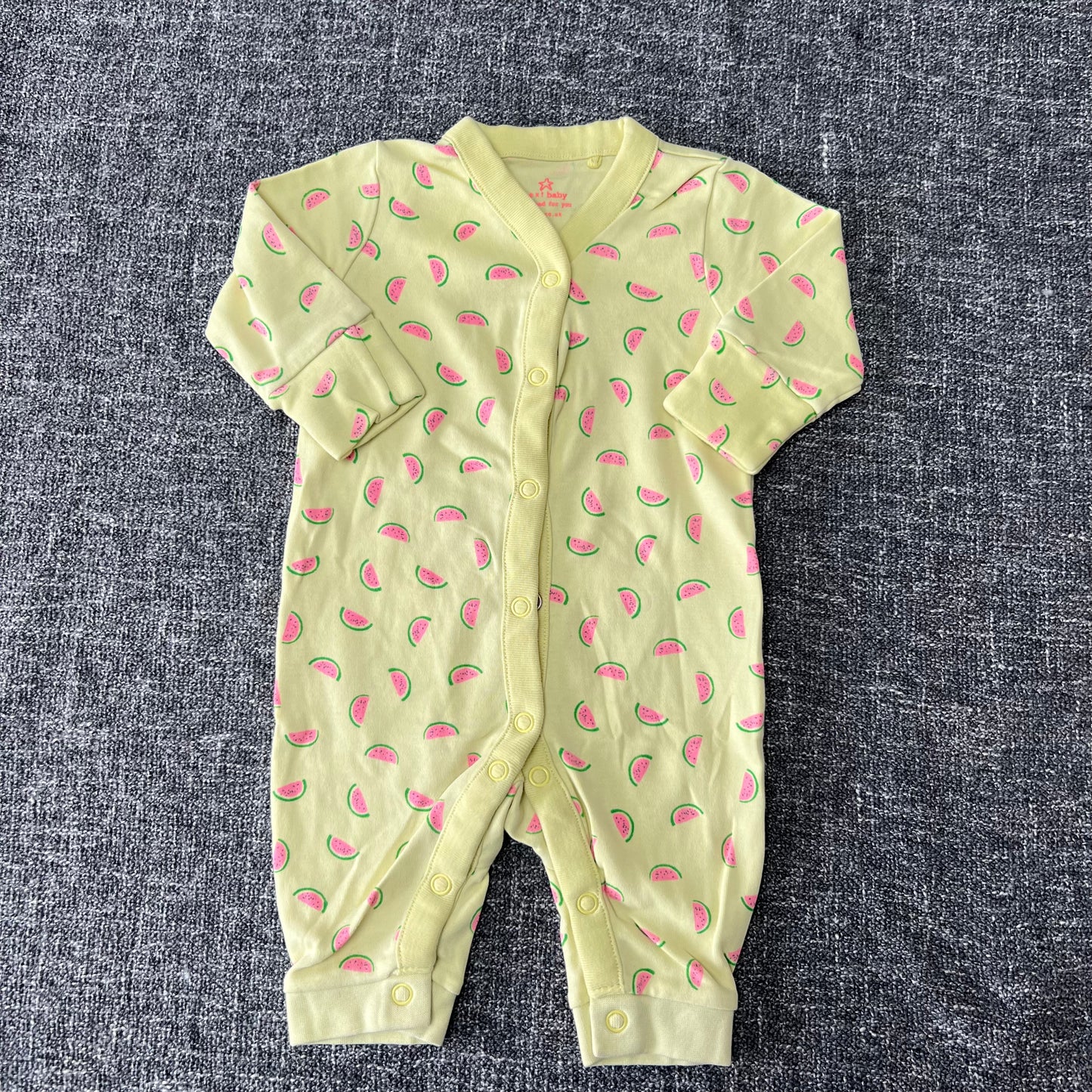 Girls 0-3 Month Yellow Watermelon Romper (PIP)