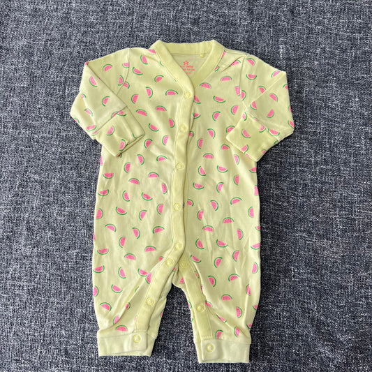 Girls 0-3 Month Yellow Watermelon Romper (PIP)