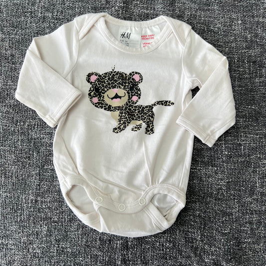 Girls 0-3 Month Leopard Long Sleeved Bodysuit