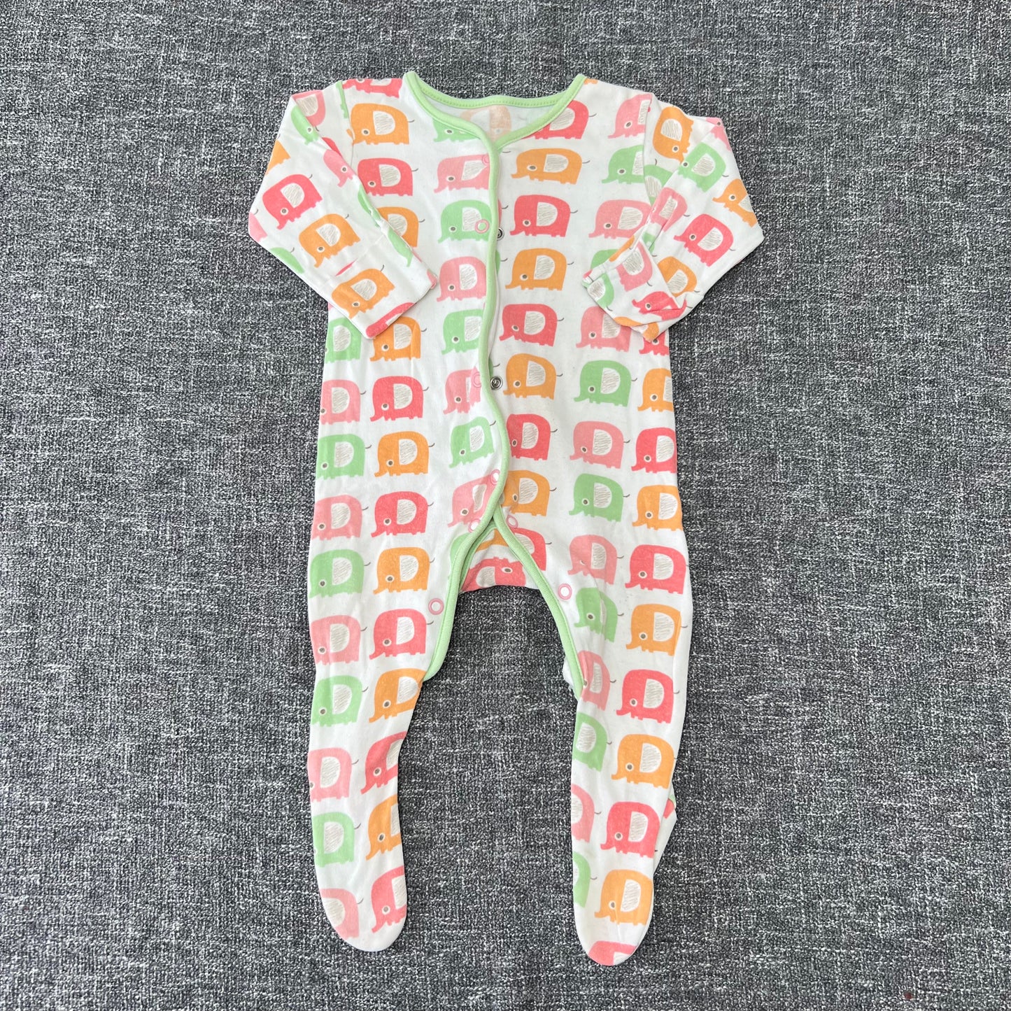 Boys 0-3 Month Multi Coloured Elephant Sleepsuit (PIP)