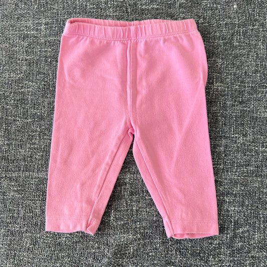 Girls 0-3 Month Plain Pink Leggings