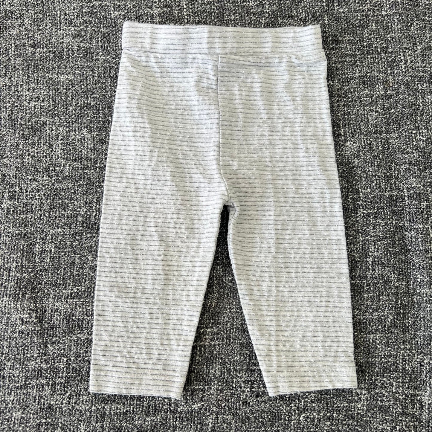 Girls 0-3 Month Grey & Sliver Striped  Leggings