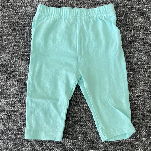 Girls 0-3 Month Plain Turquoise Leggings