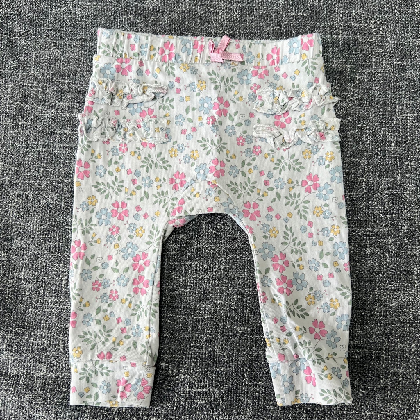 Girls 0-3 Month Multi Coloured Floral Leggings