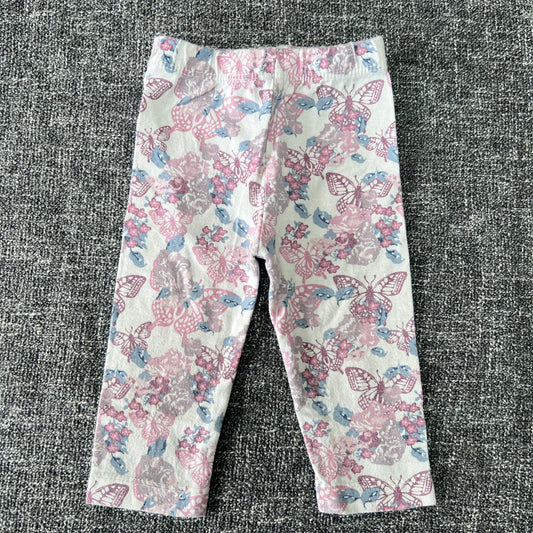 Girls 0-3 Month Purple & Pink Flowers & Butterflies Leggings