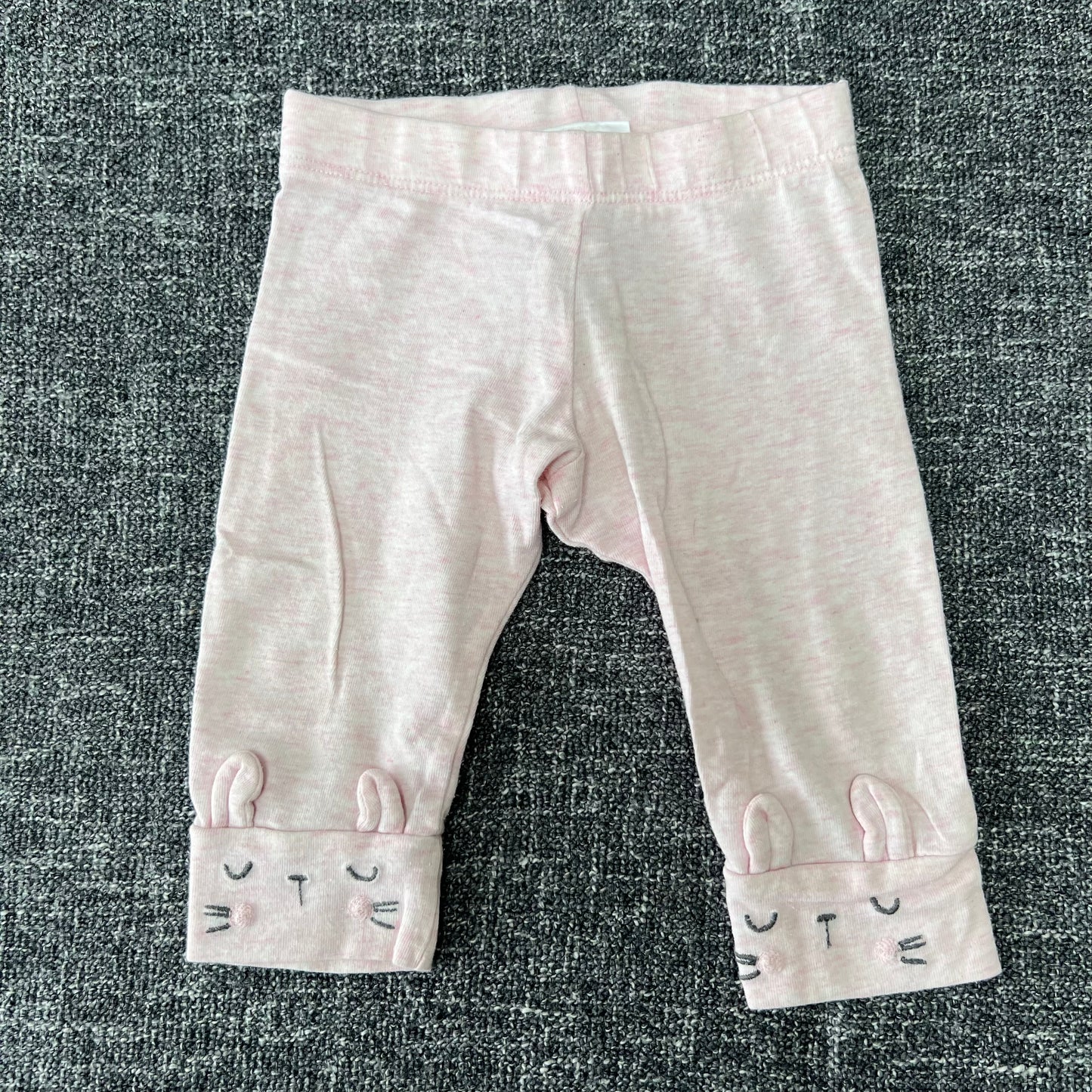 Girls 0-3 Month Plain Light pInk Bunny Leggings