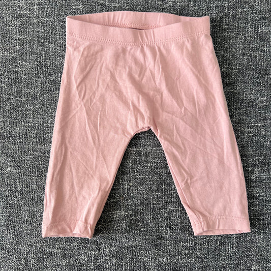 Girls 0-3 Month Plain Pink Leggings