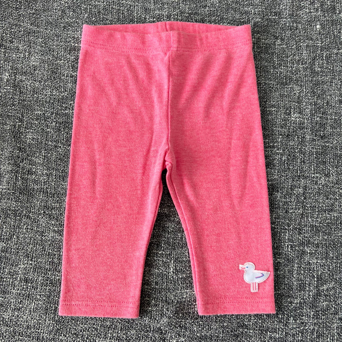 Girls 0-3 Month Plain Pink Leggings With Seagull Deatail