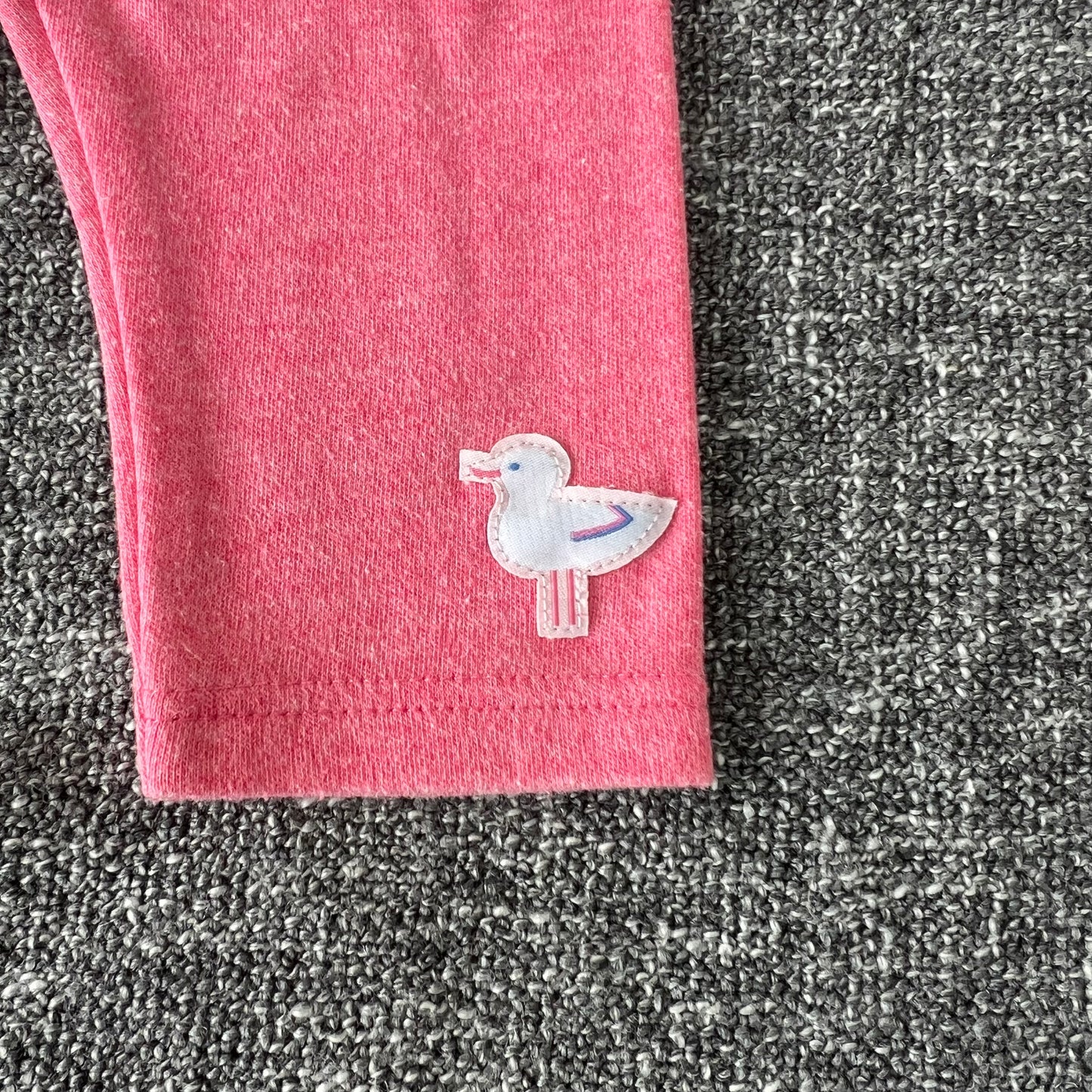 Girls 0-3 Month Plain Pink Leggings With Seagull Deatail