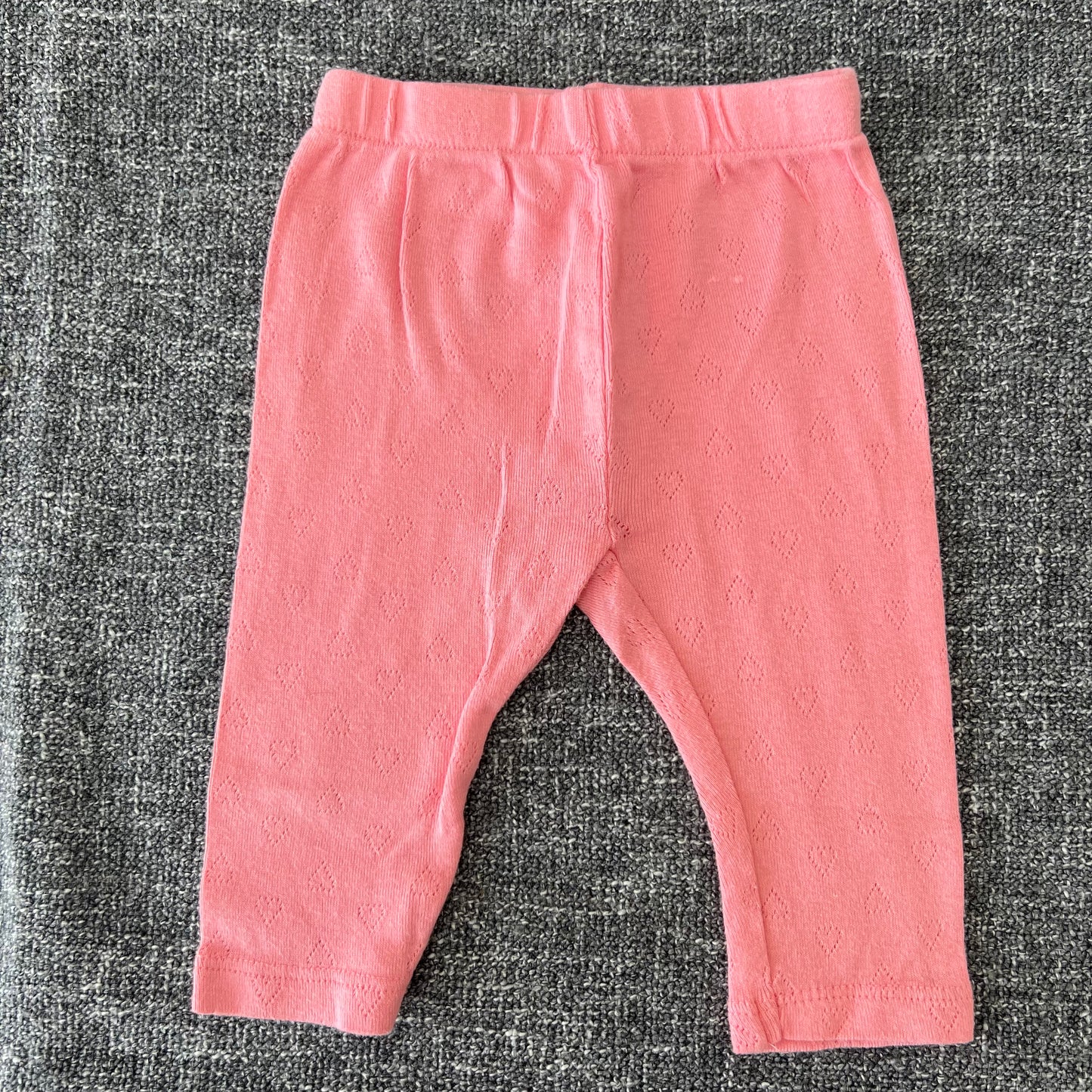 Girls 0-3 Month Plain Peach 'Hearts' Leggings