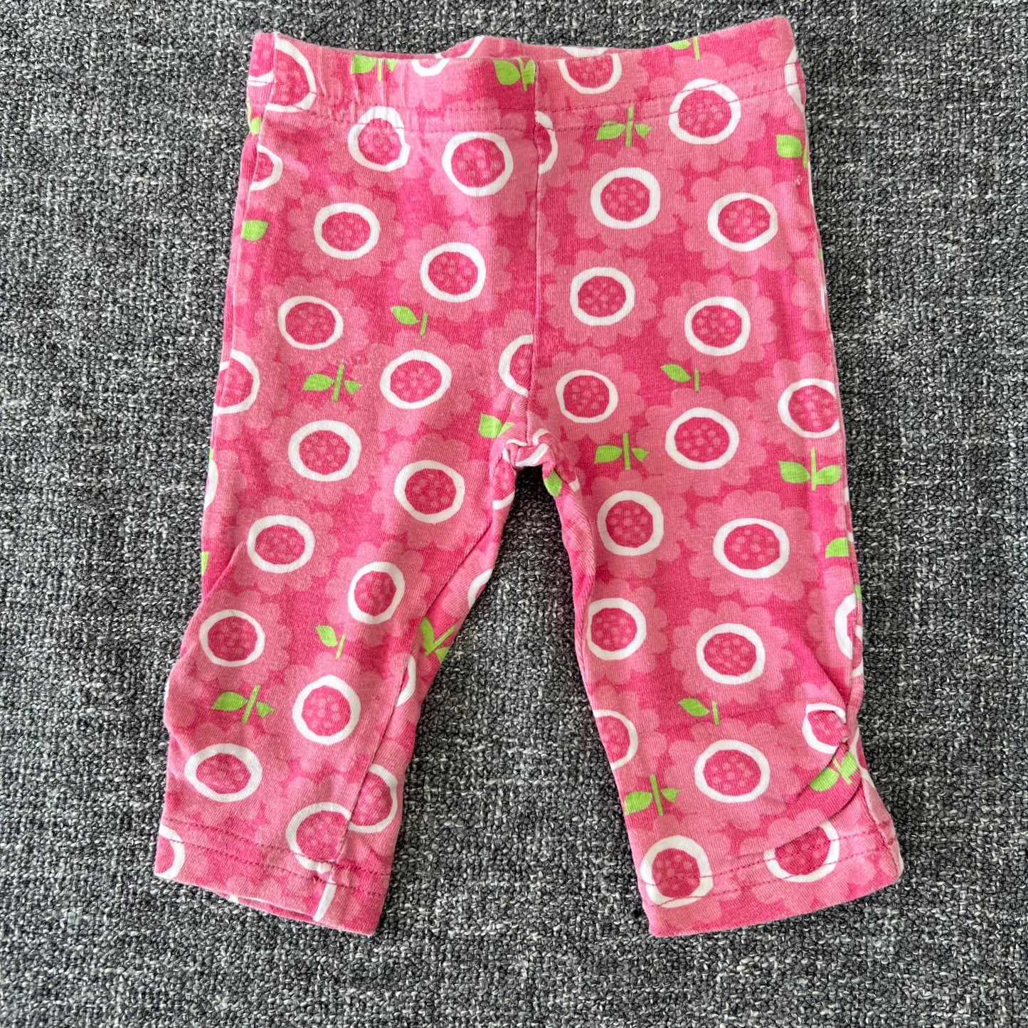 Girls 0-3 Month Pink Flowers Leggings