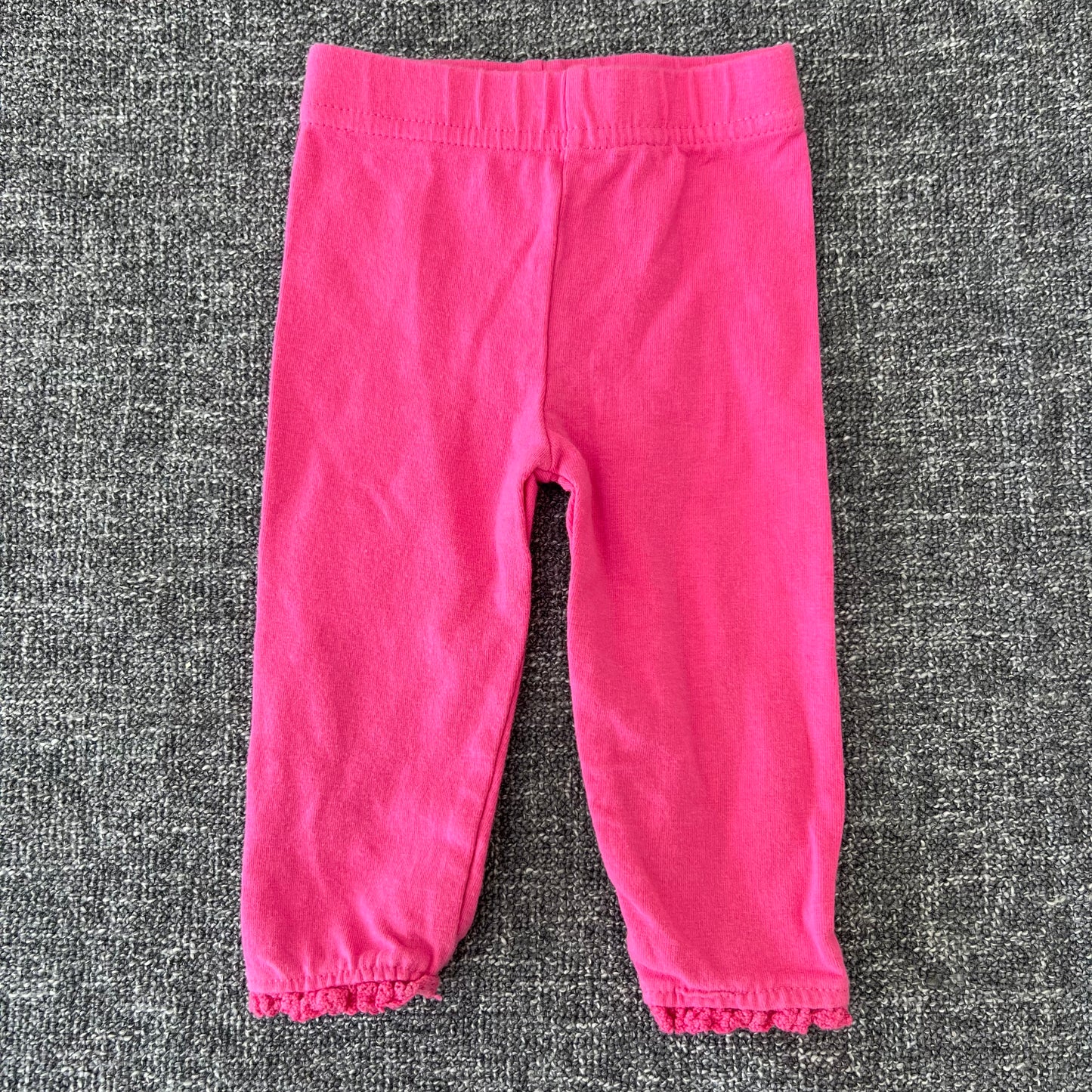 Girls 0-3 Month Plain Bright Pink Leggings