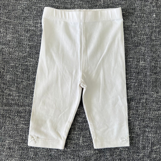 Girls 0-3 Month Plain White Leggings