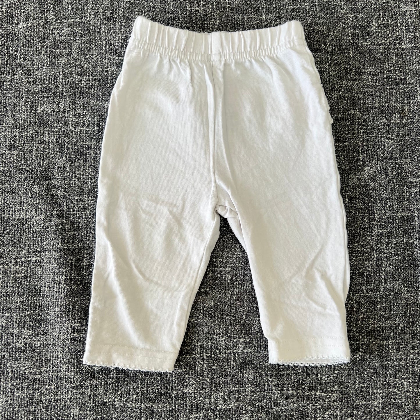 Girls 0-3 Month Plain White Leggings