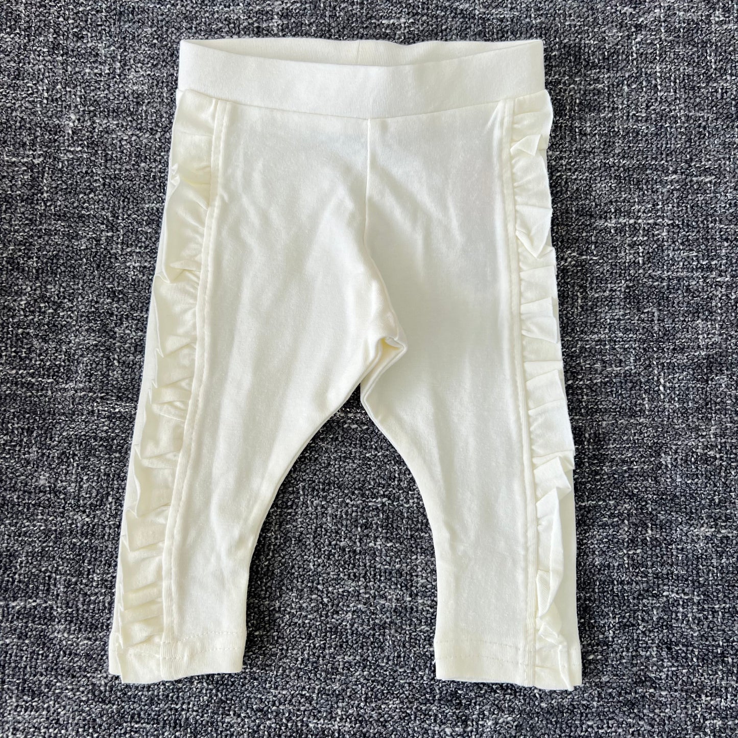 Girls 0-3 Month Plain Cream Leggings