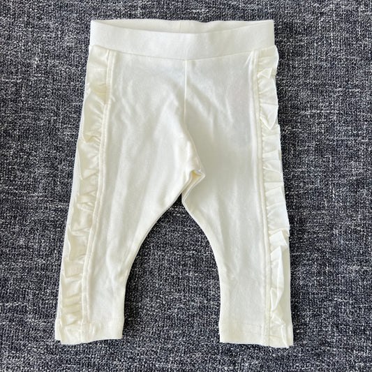 Girls 0-3 Month Plain Cream Leggings