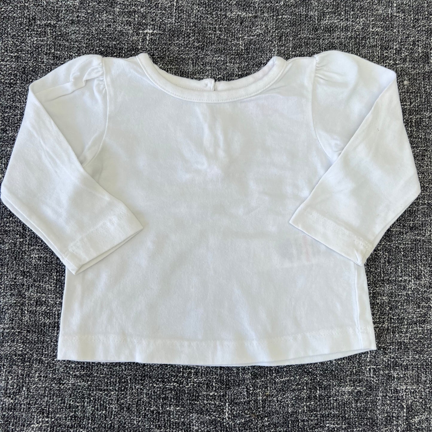 Girls 0-3 Month Plain White Long Sleeved top