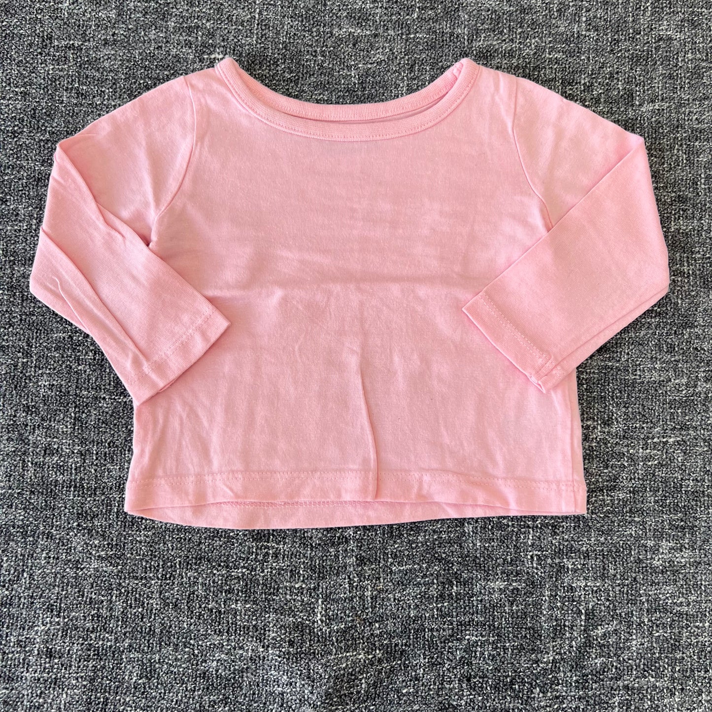 Girls 0-3 Month Plain Pink Long Sleeved Top