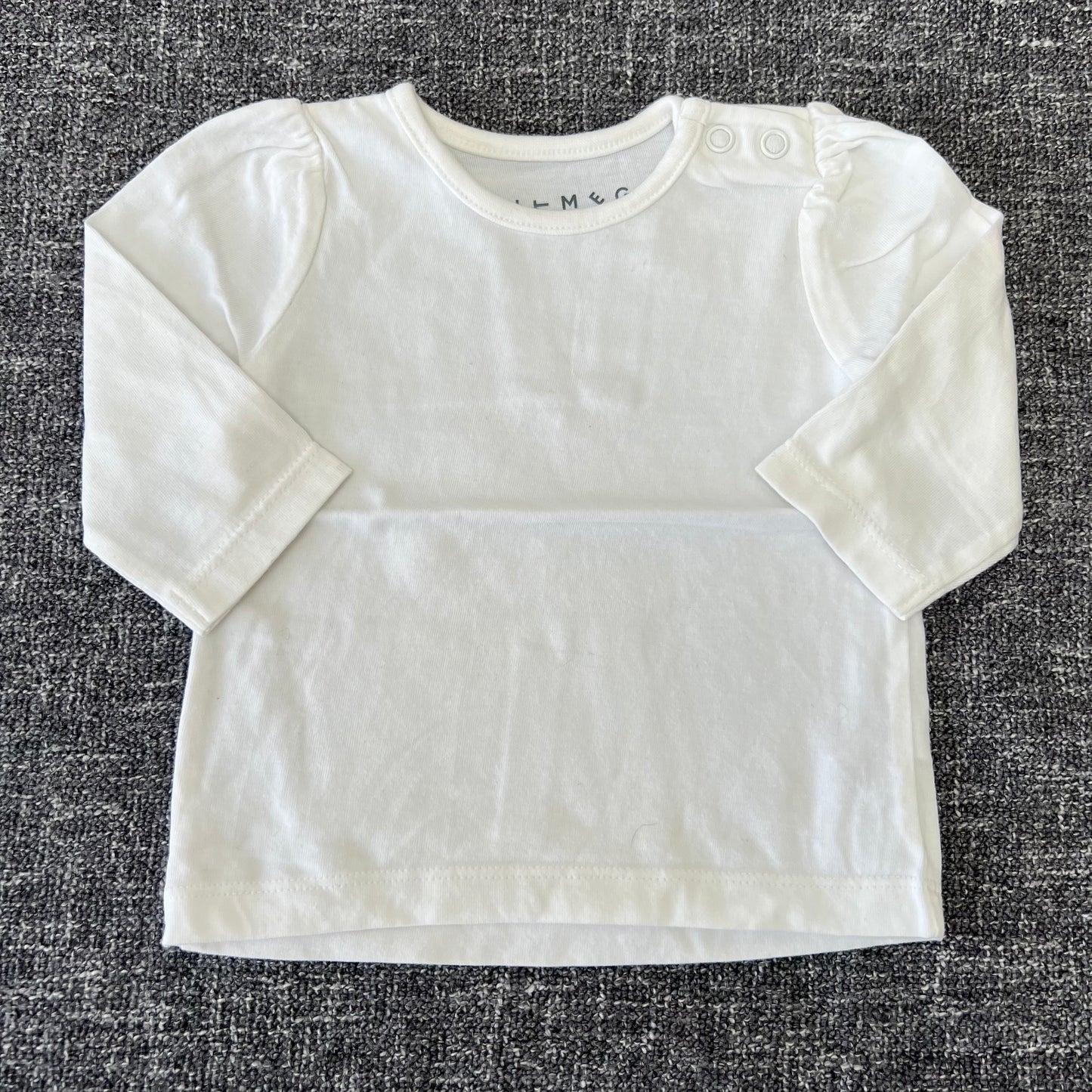 Girls 0-3 Month Plain White Long Sleeved Top