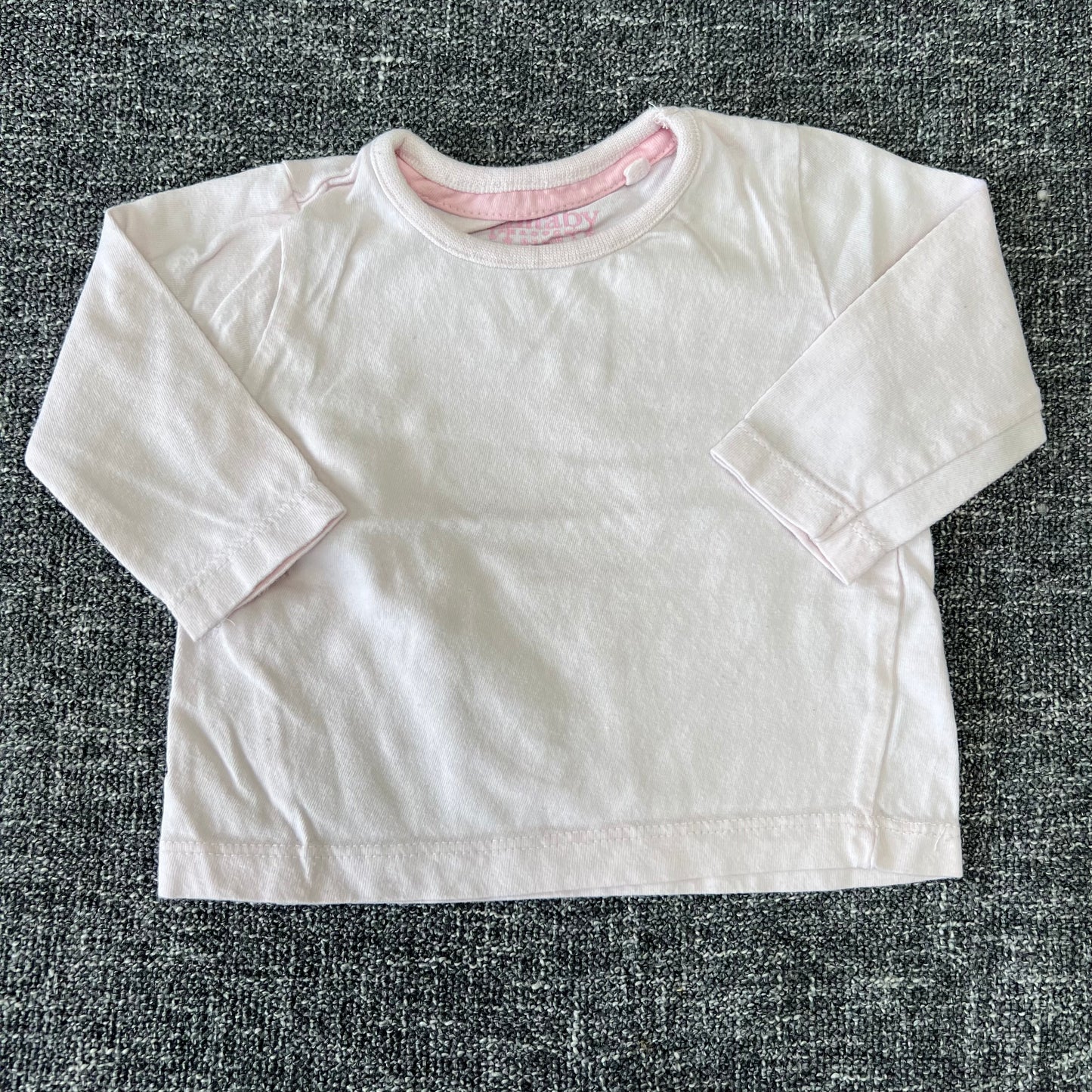 Girls 0-3 Month Plain Light Pink Long Sleeved Top