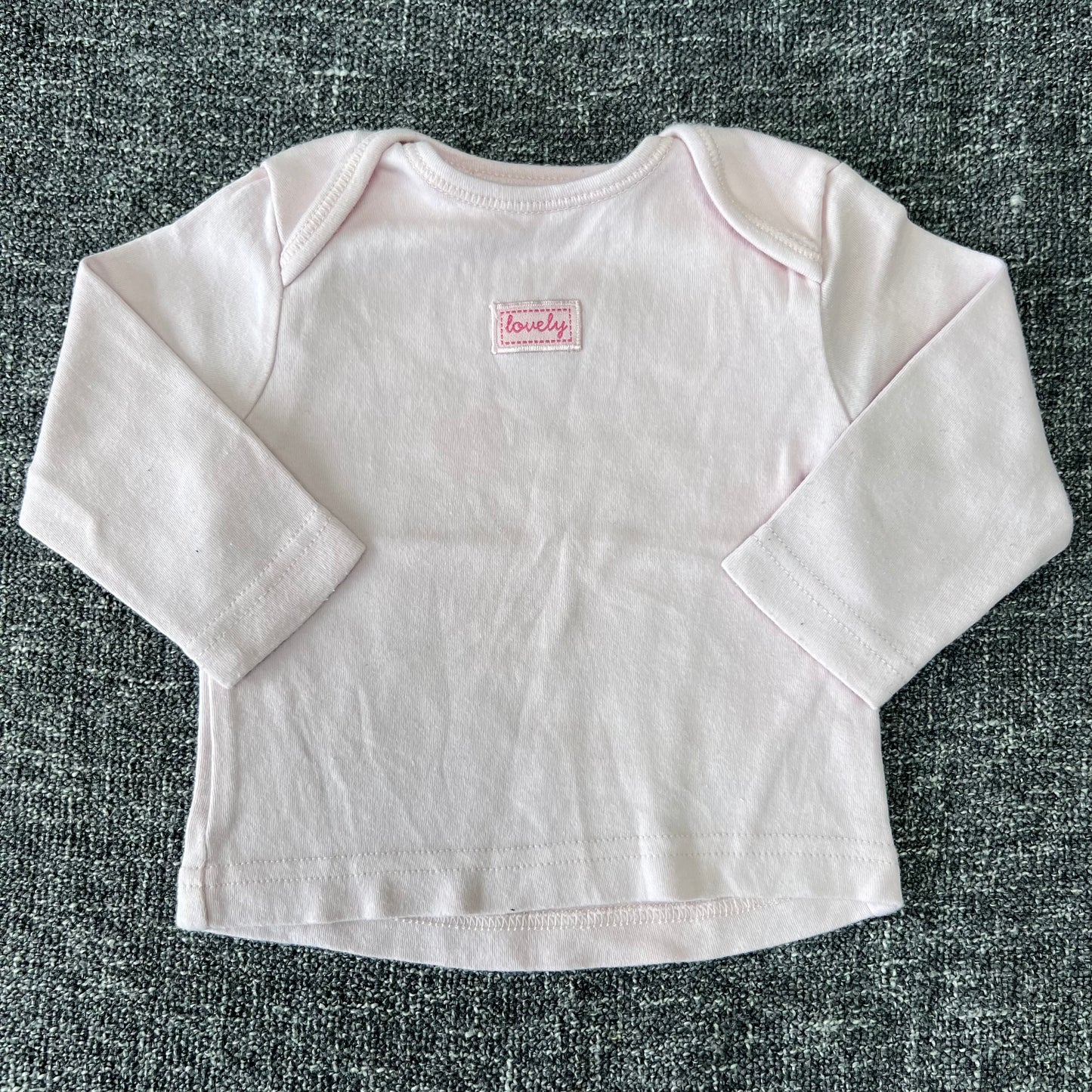 Girls 0-3 Month Plain Pink Long Sleeved Top