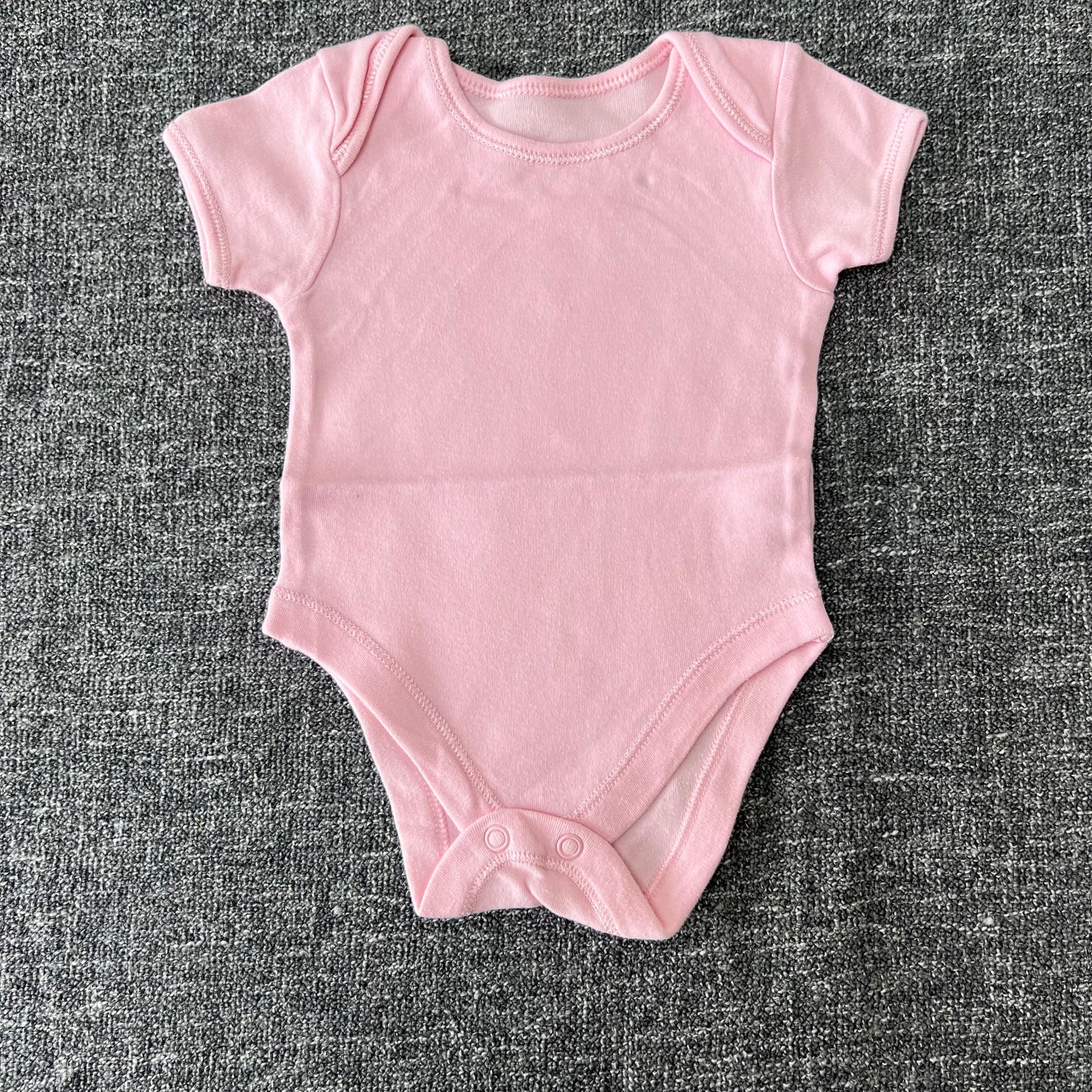 Girls 0-3 Month Plain Pink Short Sleeved Bodysuit