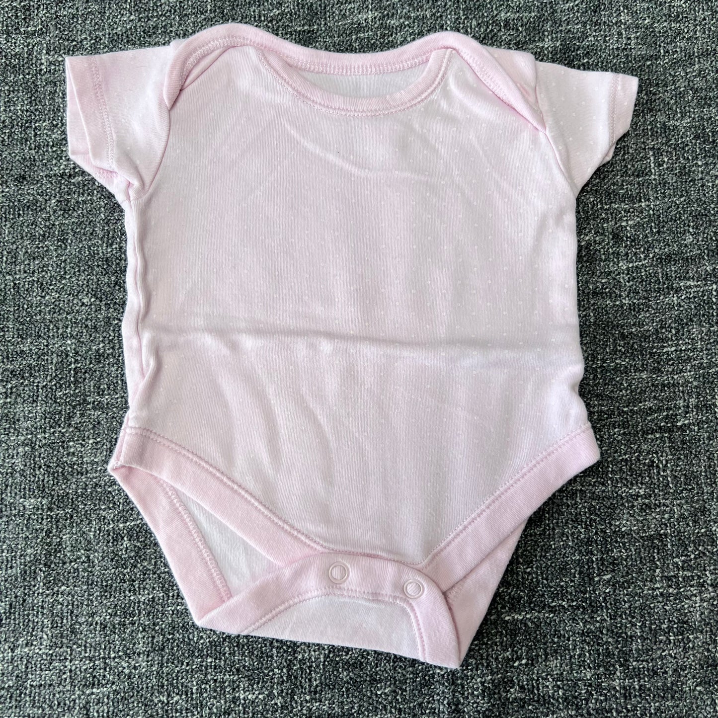 Girls 0-3 Month Pale Pink With white Spots Short Sleeved Bodysuit