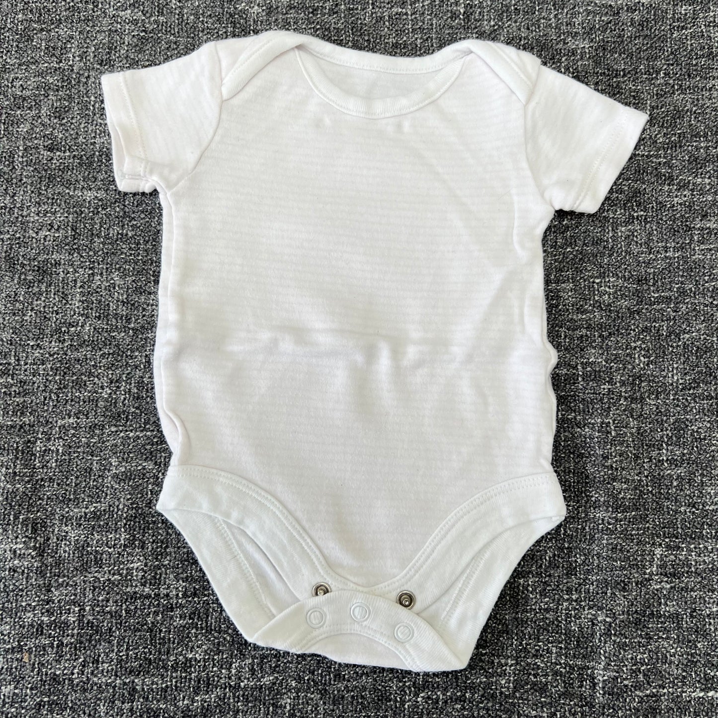 Girls 0-3 Month White With Pink Stripes Short Sleeved Bodysuit