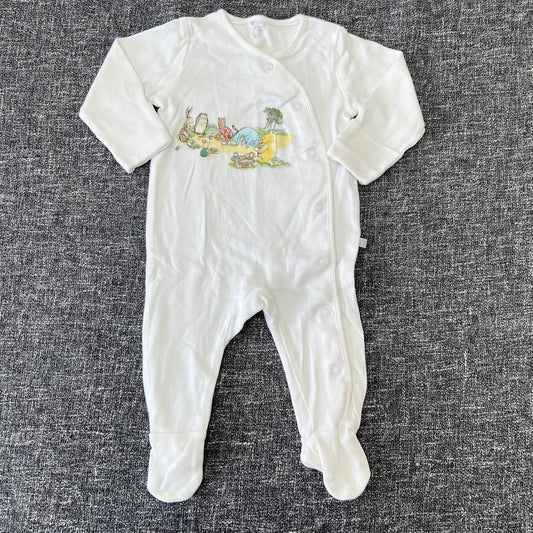 Unisex 0-3 Month Cream 'Winnie The Pooh' Sleepsuit