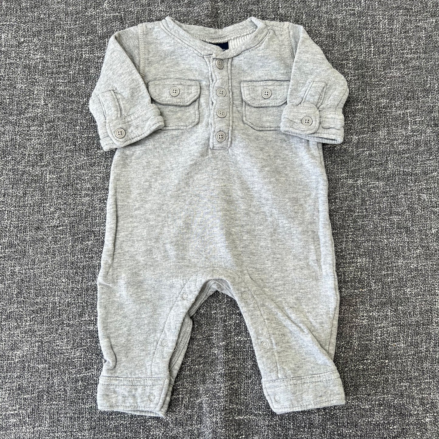 Unisex 0-3 Month Grey Romper