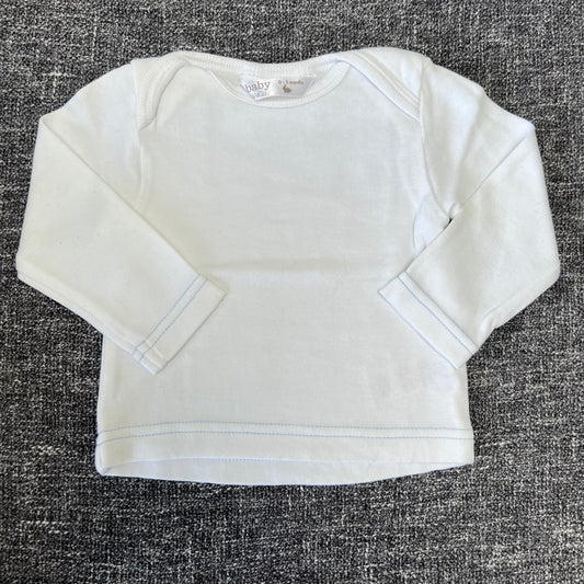 Unisex 0-3 Month Plain White Long Sleeved Top