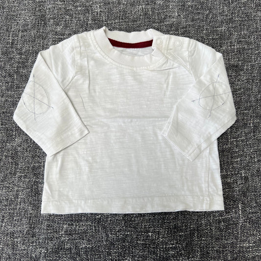 Unisex 0-3 Month Plain White Long Sleeved Top