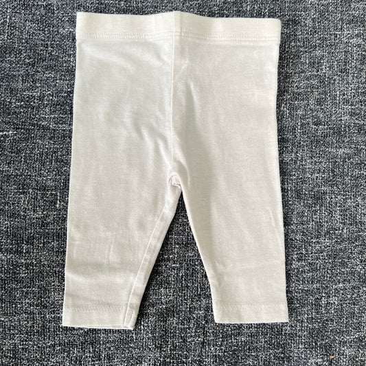 Unisex 0-3 Month Plain Cream Leggings