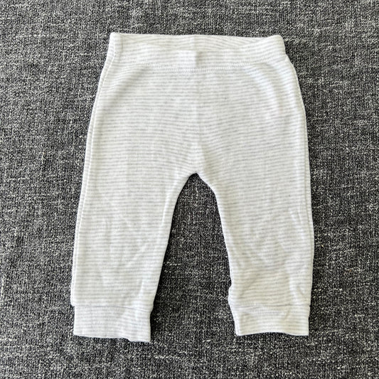 Unisex 0-3 Month Grey & White Striped Leggings