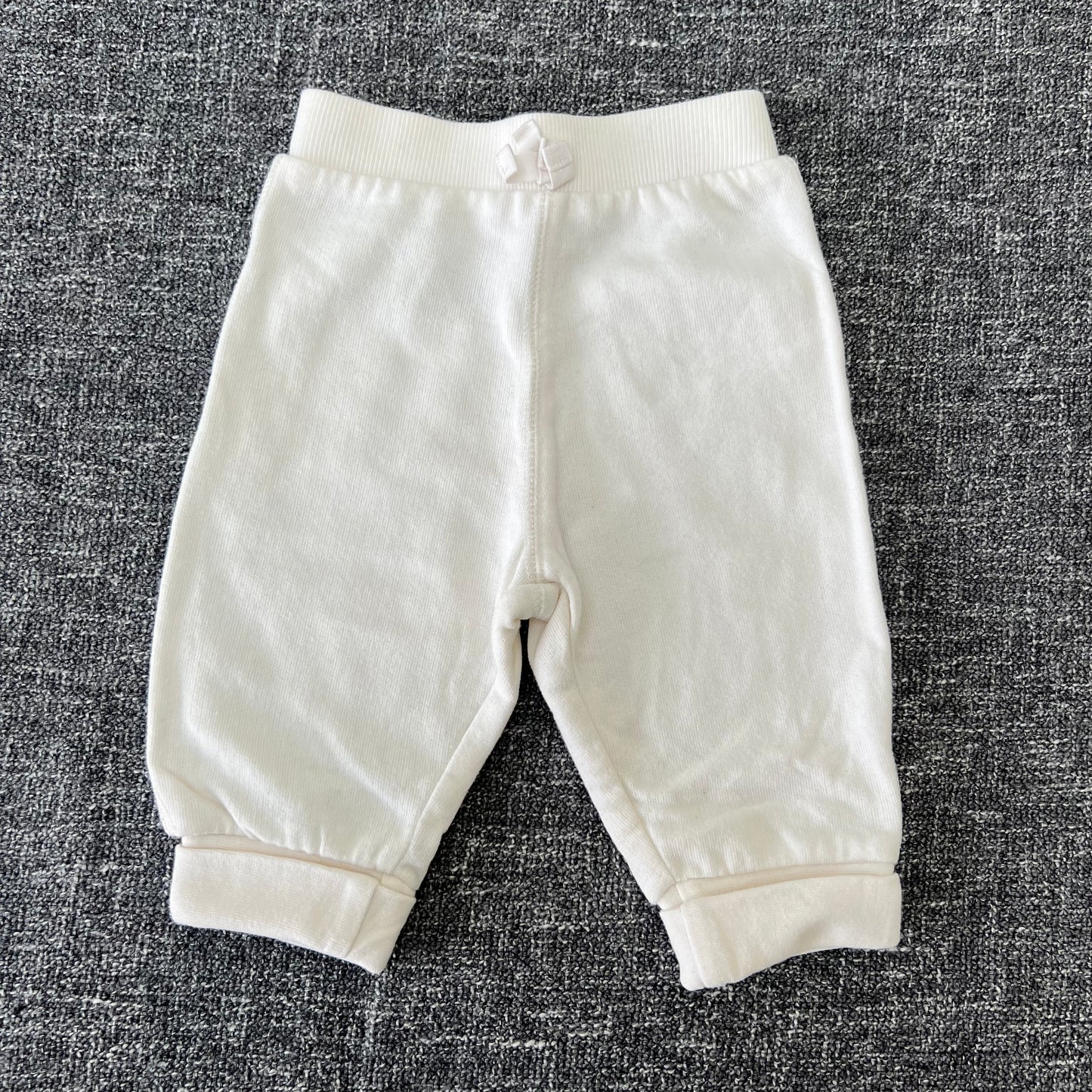 Unisex 0-3 Month Plain Cream Joggers