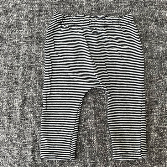 Unisex 0-3 Month Black & White Striped Leggings