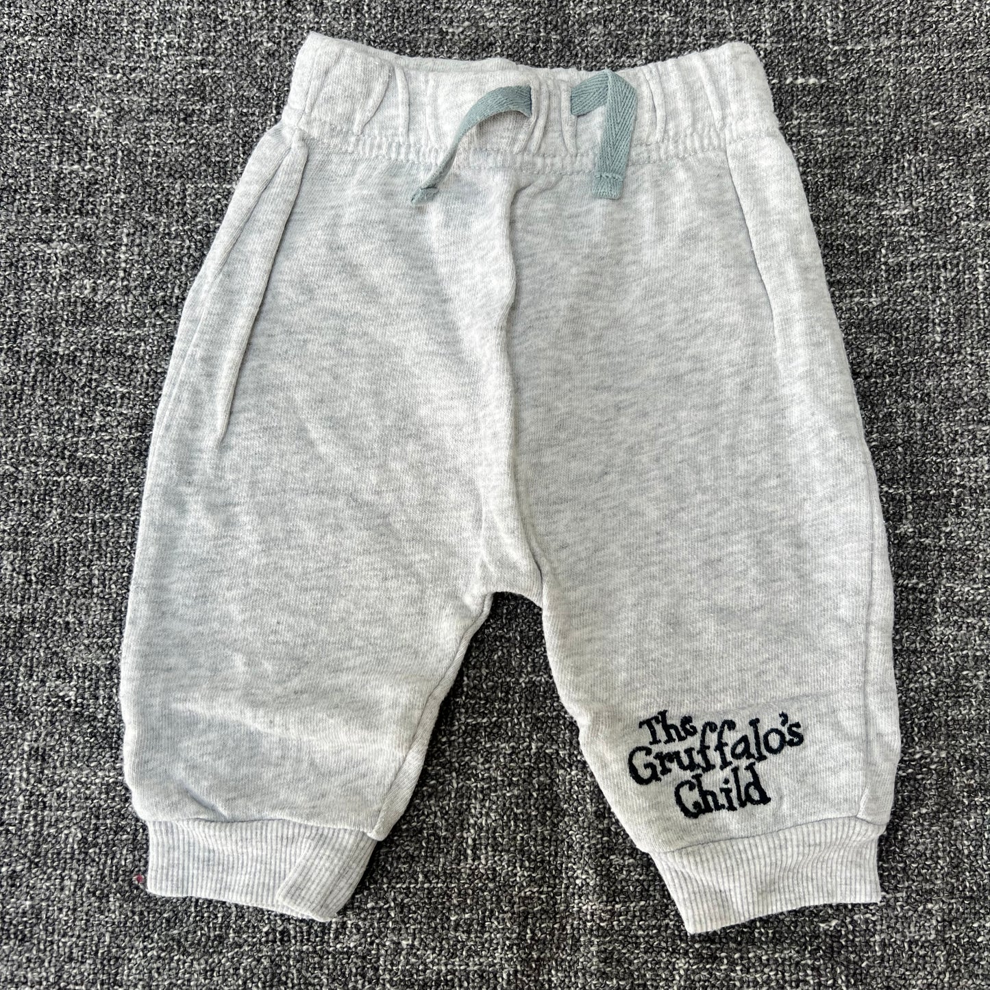 Unisex 0-3 Month Plain Grey "Gruffalo's Child" Joggers