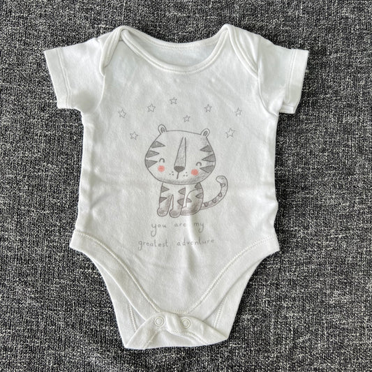 Unisex 0-3 Month White "Your Are My Greatest Adventure" Short Sleeved Bodysuit