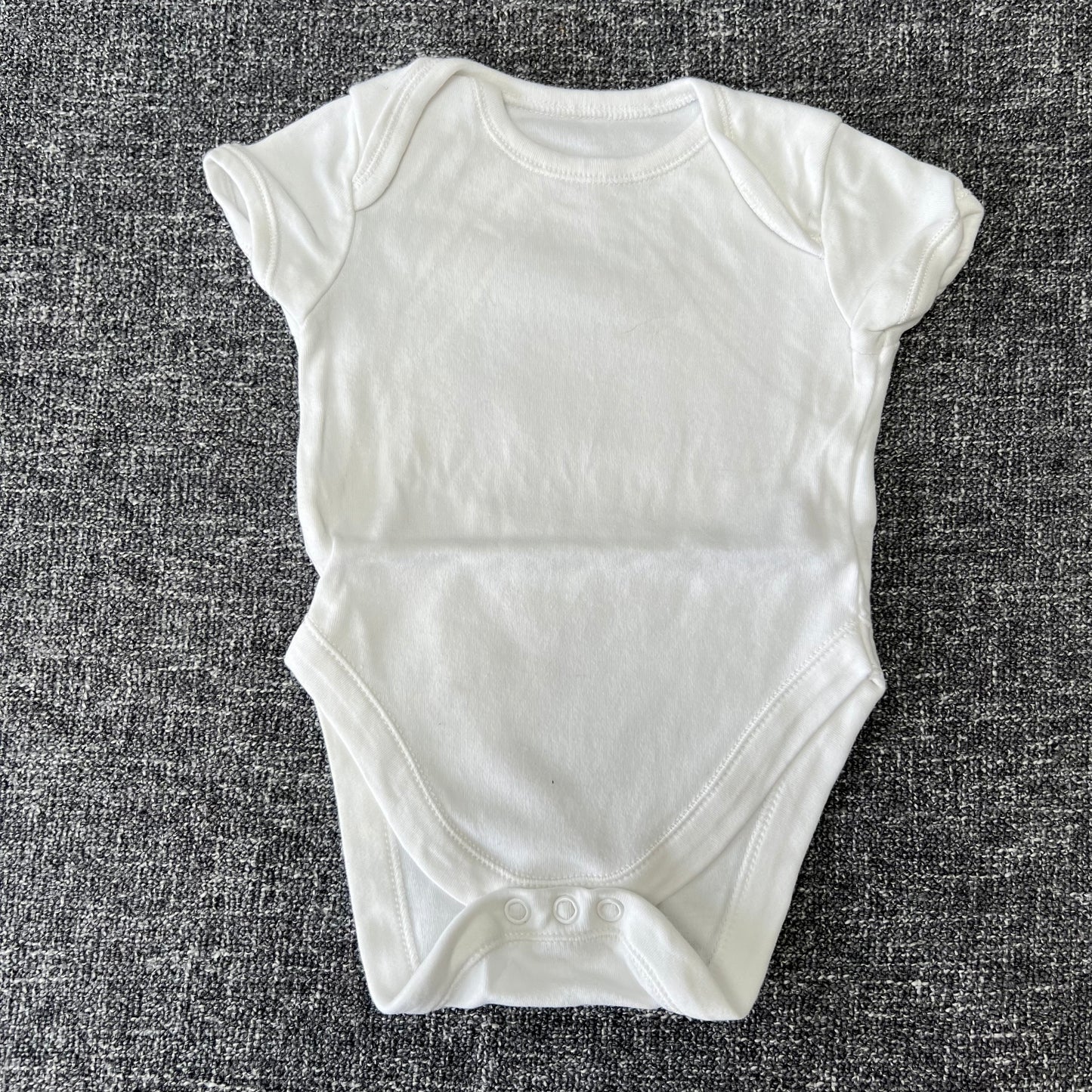 Unisex 0-3 Month Plain Cream Short Sleeved Bodysuit