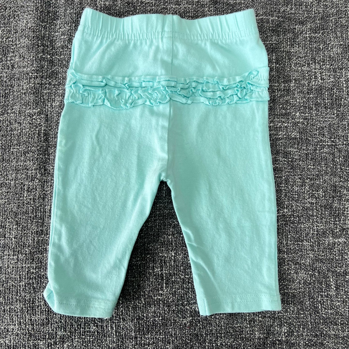 Girls 0-3 Month Plain Turquoise Leggings