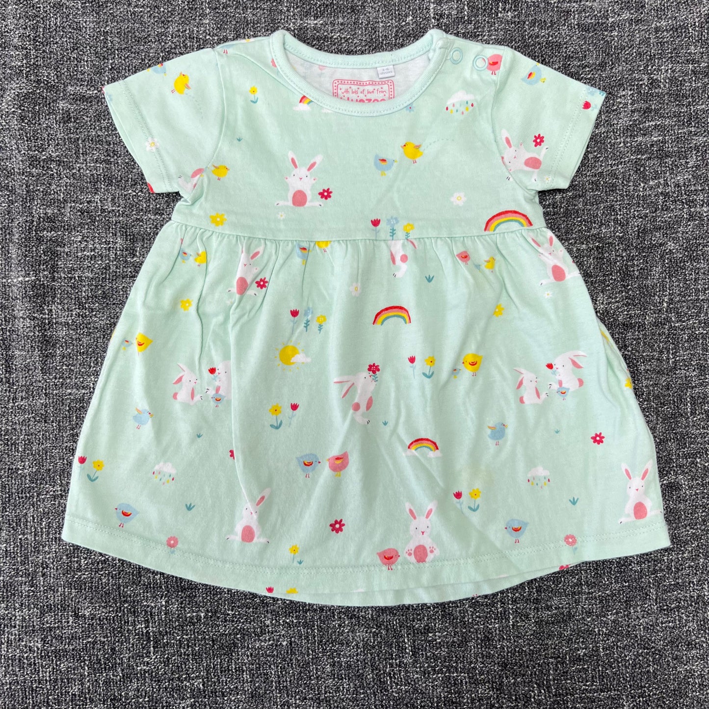 Girls 3-6 Month Green Bunny Summer Dress