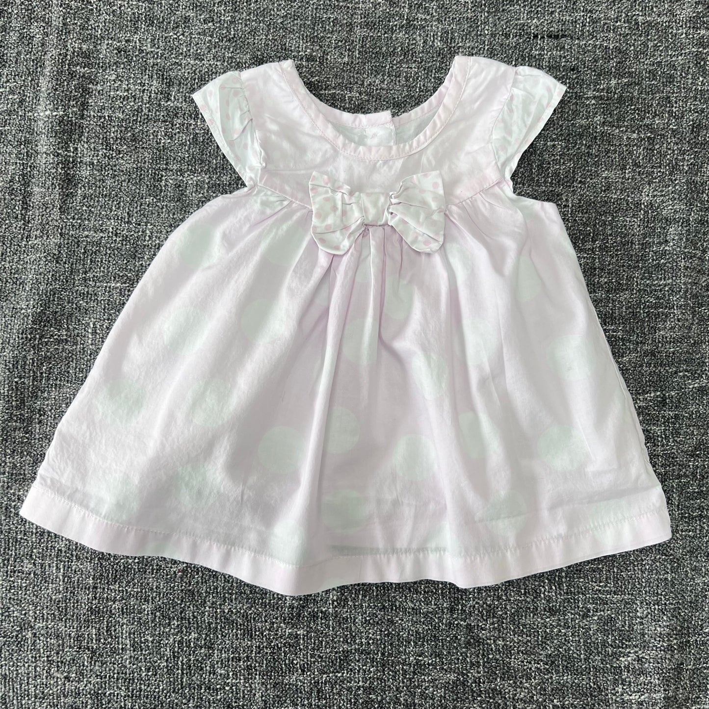 Girls 0-3 Month Pink & White Stop Summer Dress