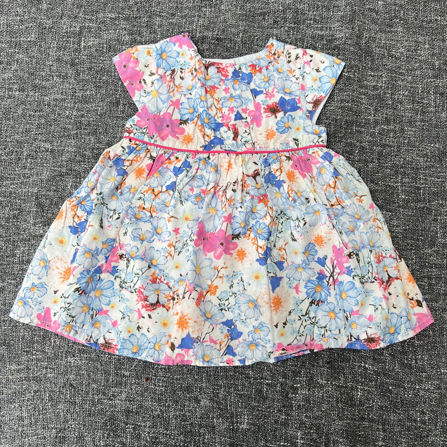 Girls 3-6 Month Blue & Pink Floral Summer Dress