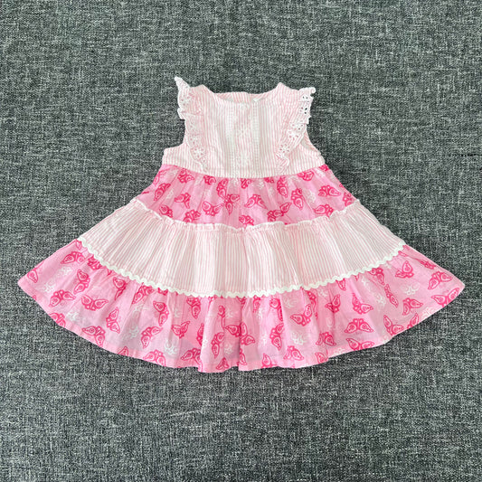 Girls 3-6 Month Pink & White Summer Dress