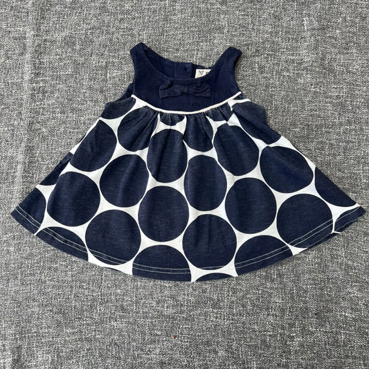 Girls 3-6 Month Blue & White Spot Summer Dress